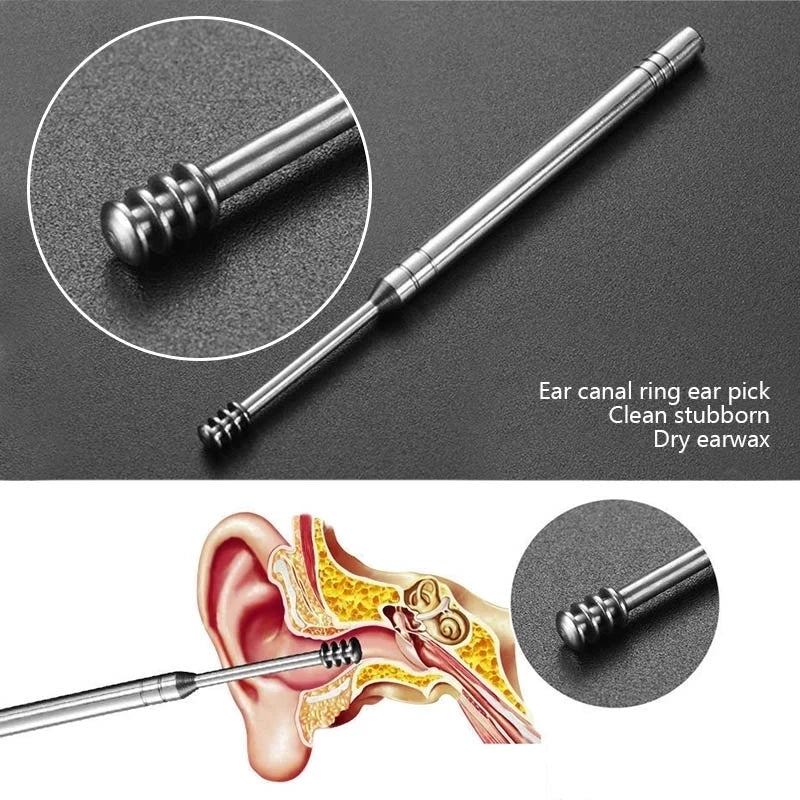 Spiral Stainless Steel Earpick Wax Remover