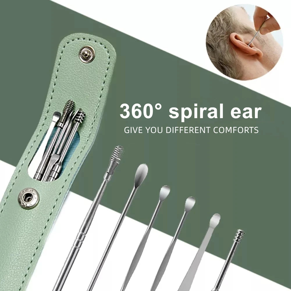 Spiral Stainless Steel Earpick Wax Remover