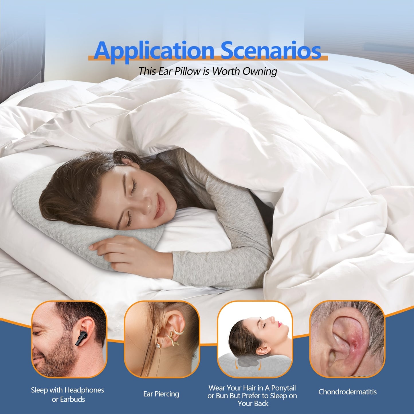 Adjustable Ear Protection Pillow for Side Sleepers