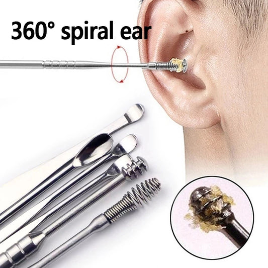 Spiral Stainless Steel Earpick Wax Remover